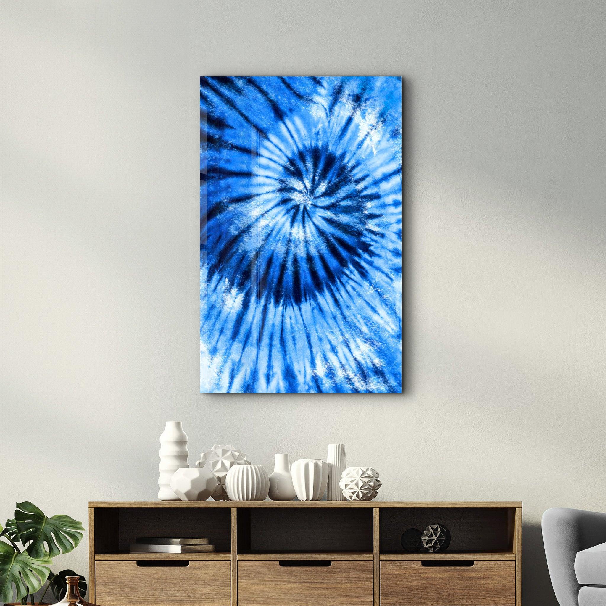 Blue Feather | Glass Wall Art - Artdesigna