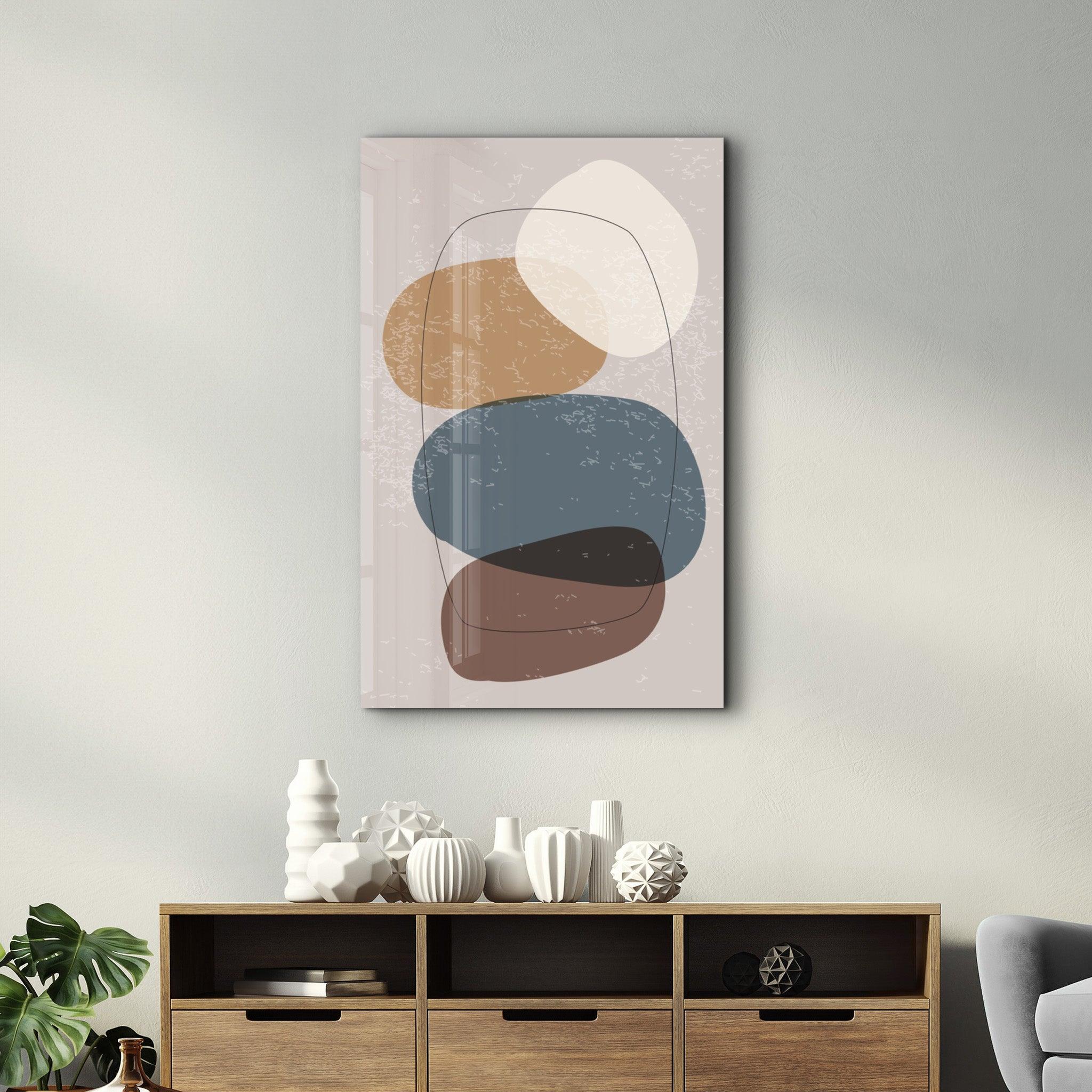 Abstract Shapes V12 | Glass Wall Art - Artdesigna