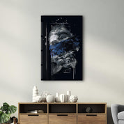 Abstract Blue Poseidon | Glass Wall Art - Artdesigna