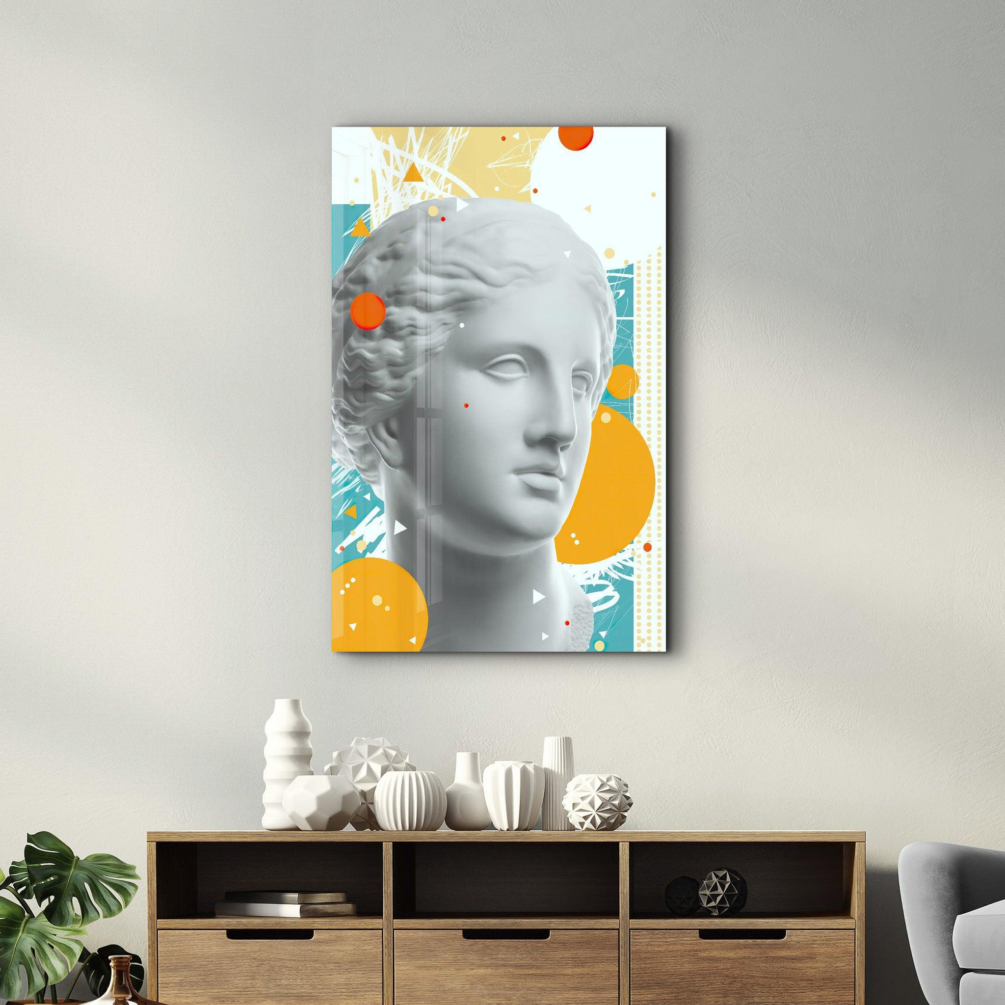 Abstract Venus Statue | Glass Wall Art - Artdesigna