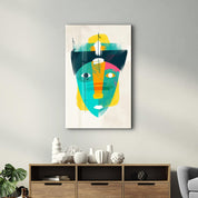 Abstract Colorful Face V2 | Glass Wall Art - Artdesigna