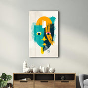 Abstract Colorful Face V3 | Glass Wall Art - Artdesigna