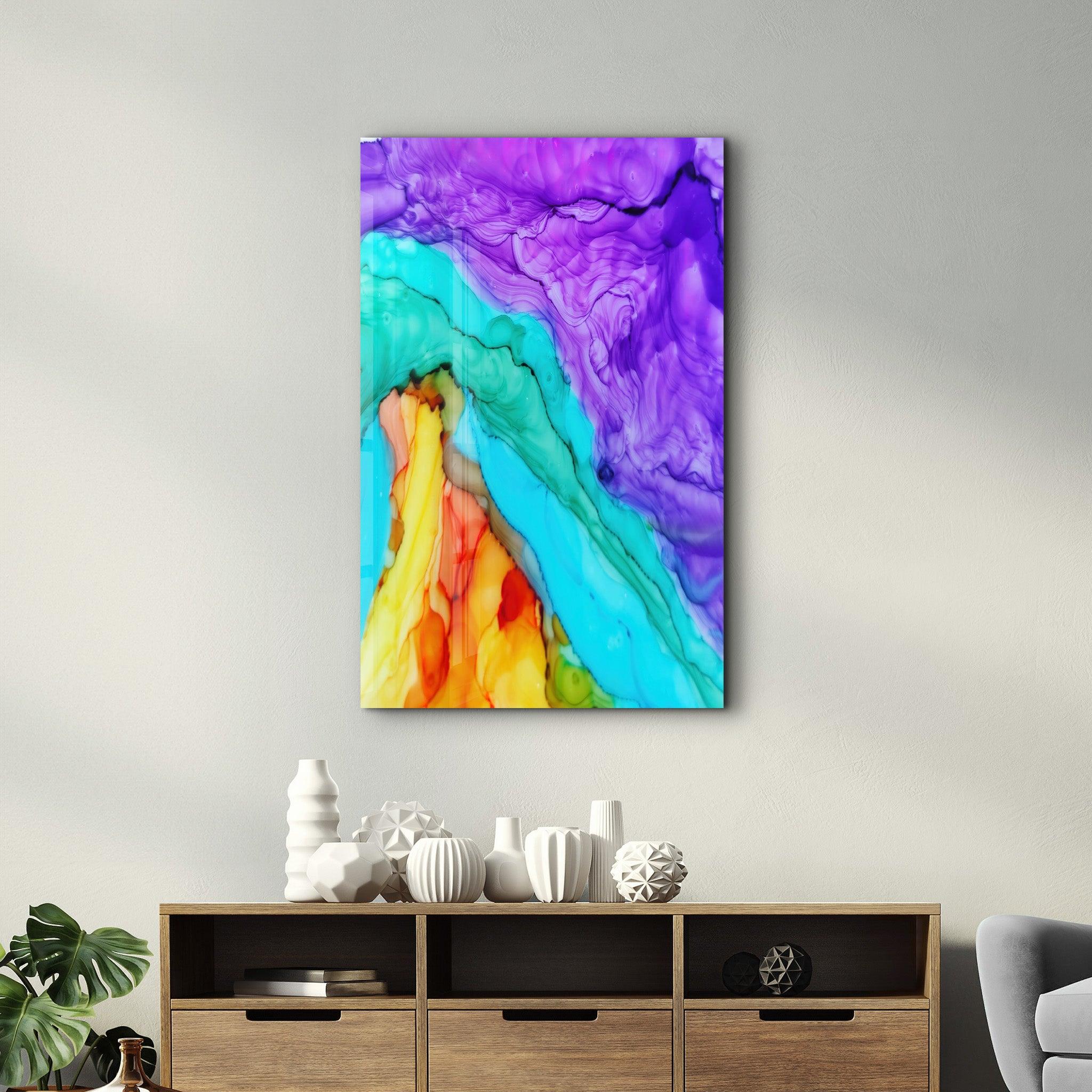 Colorful Marble | Glass Wall Art - Artdesigna