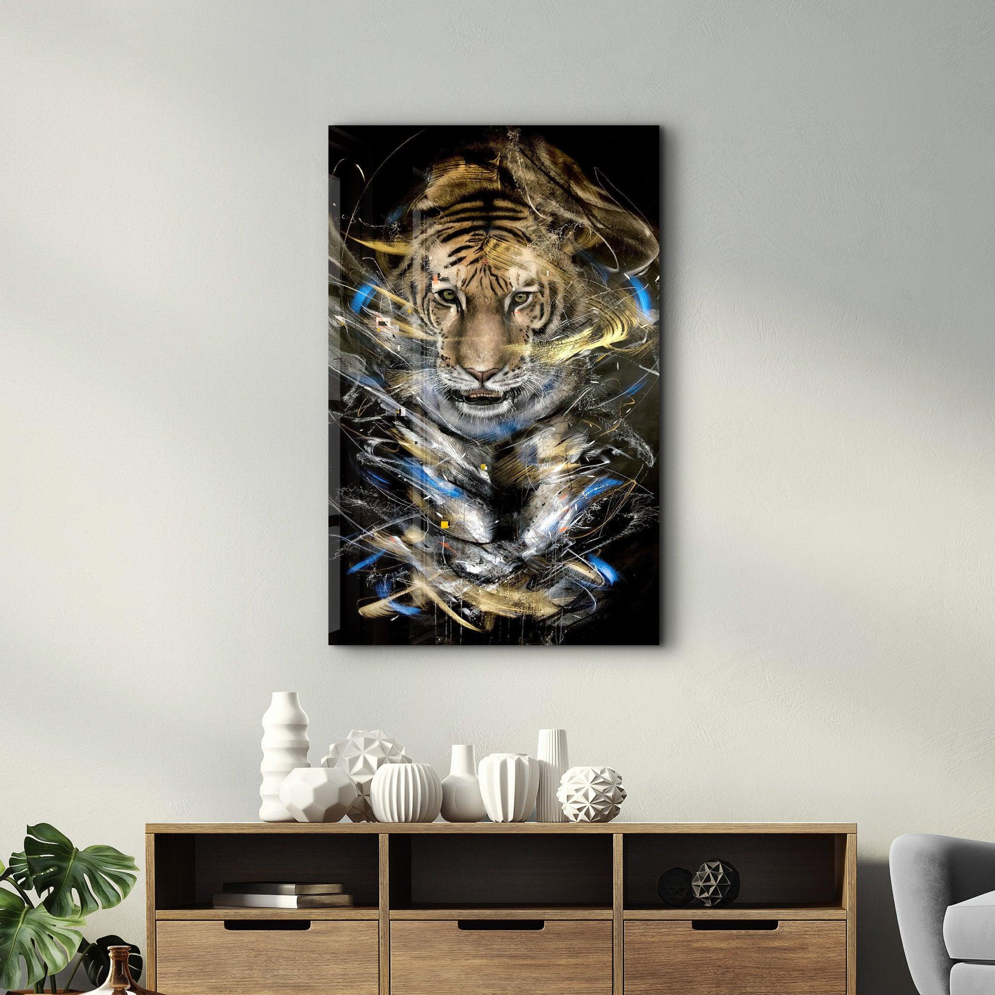 Roar of the Wild | Glass Wall Art - Artdesigna