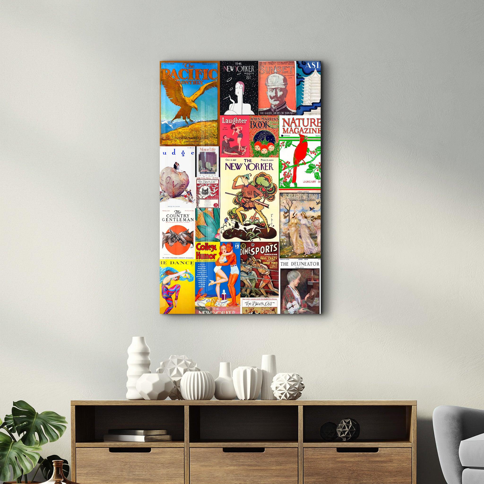 Retro Magazine Covers-2 - Glass Wall Art - Artdesigna