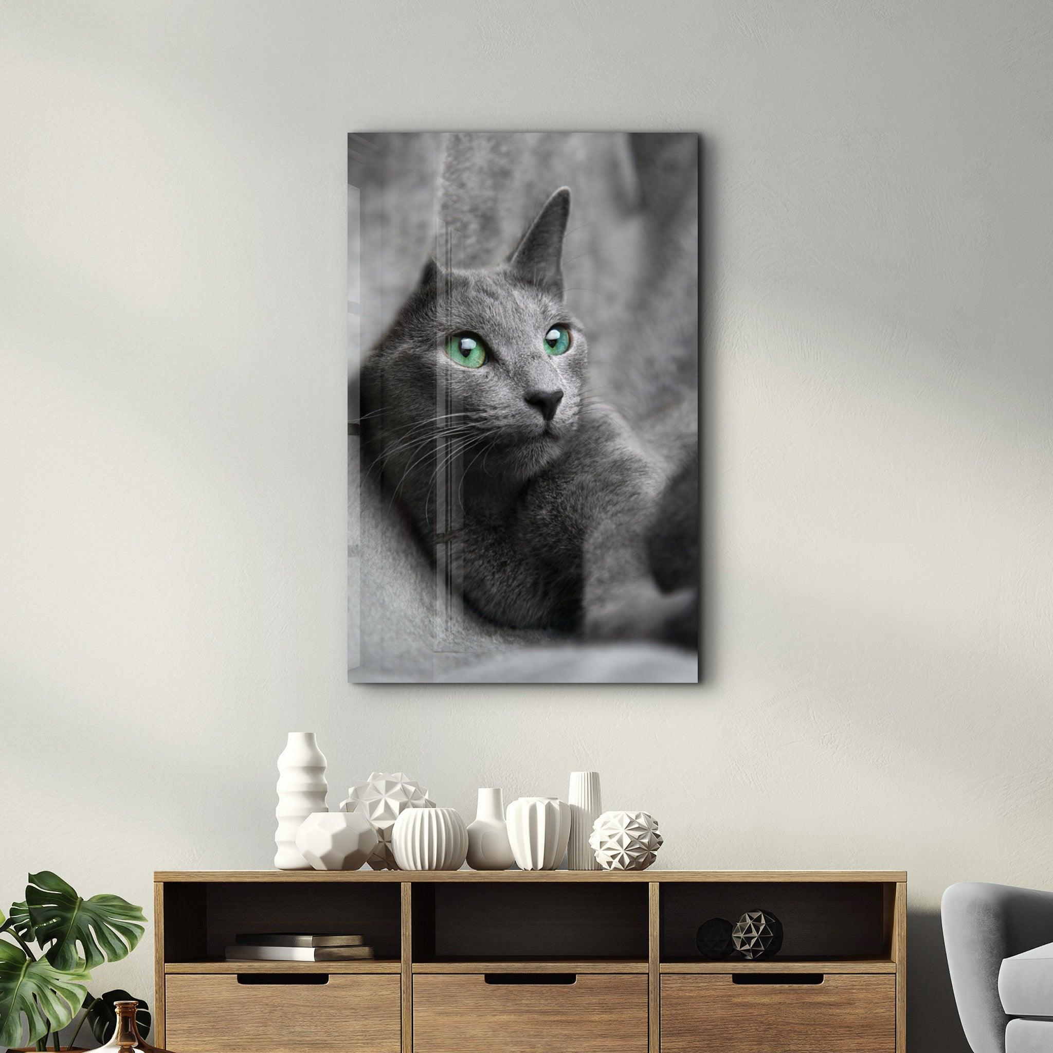 Cat 2 | Glass Wall Art - Artdesigna