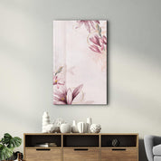 Pink Flower Pattern | Glass Wall Art - Artdesigna