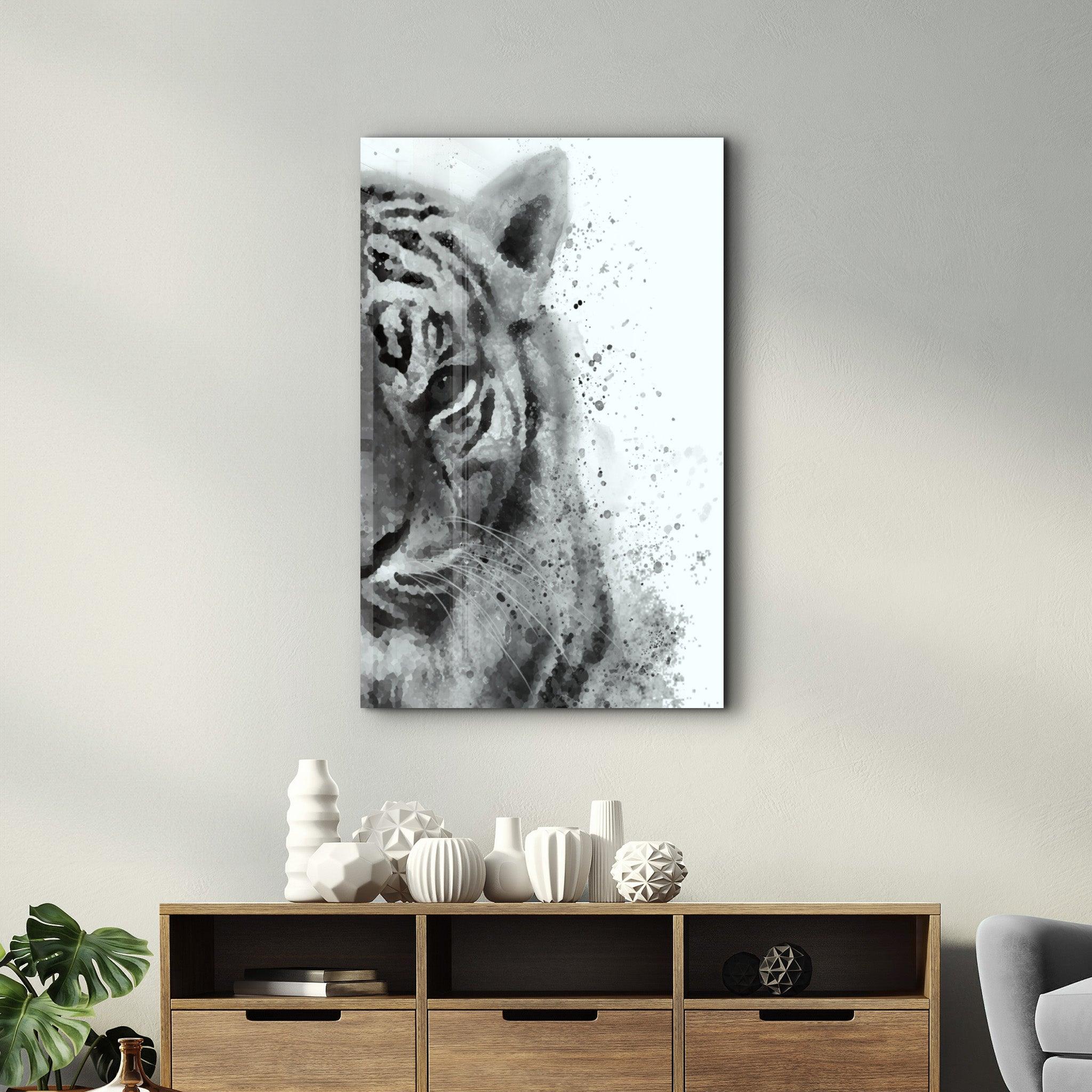 Tiger 6 | Glass Wall Art - Artdesigna