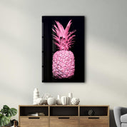 Pink Pineapple V2 | Glass Wall Art - Artdesigna