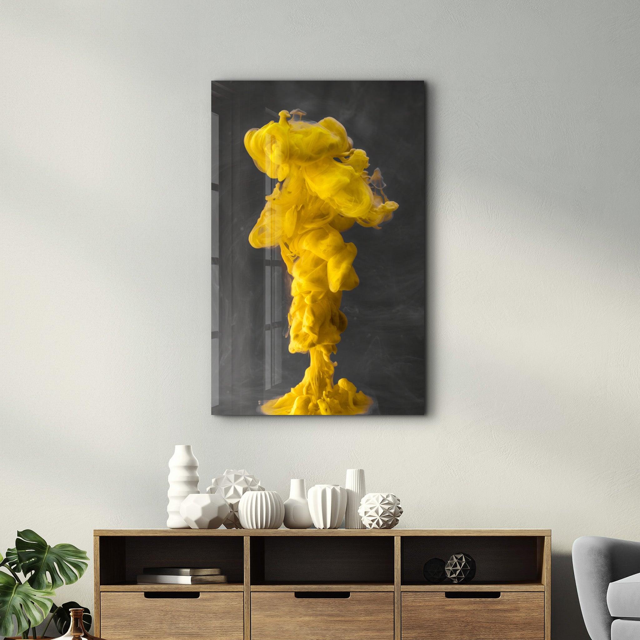 Yellow Fog | Glass Wall Art - Artdesigna