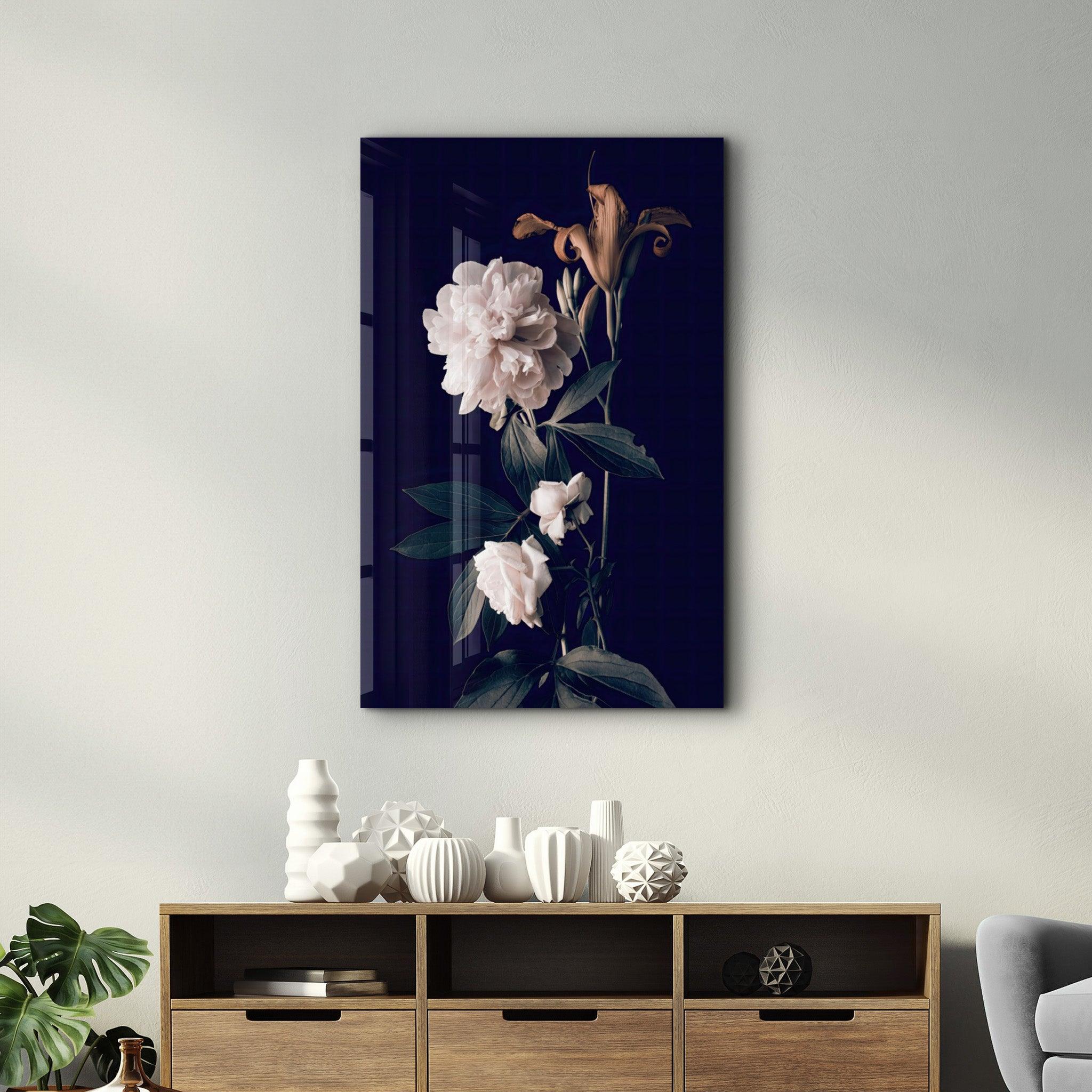 Flowers 2 | Glass Wall Art - Artdesigna