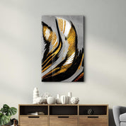 Golden Abstract 2 | Glass Wall Art - Artdesigna