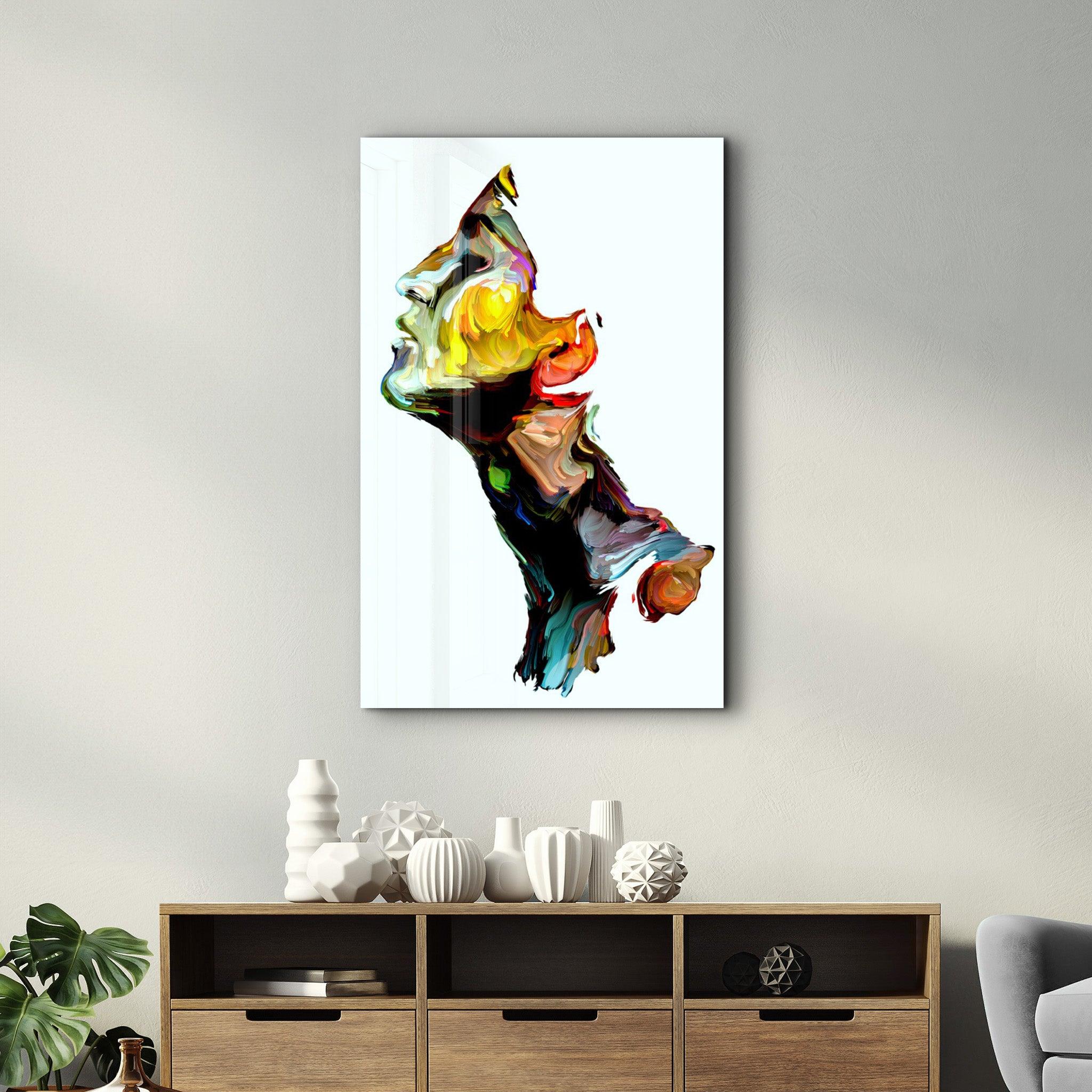 Painted Face | Glass Wall Art - Artdesigna