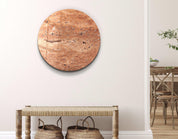 ・"Travertine - Moon - Original"・Rounded Glass Wall Art - ArtDesigna Glass Printing Wall Art