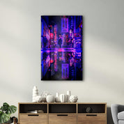 A Night From Osaka | Glass Wall Art - Artdesigna