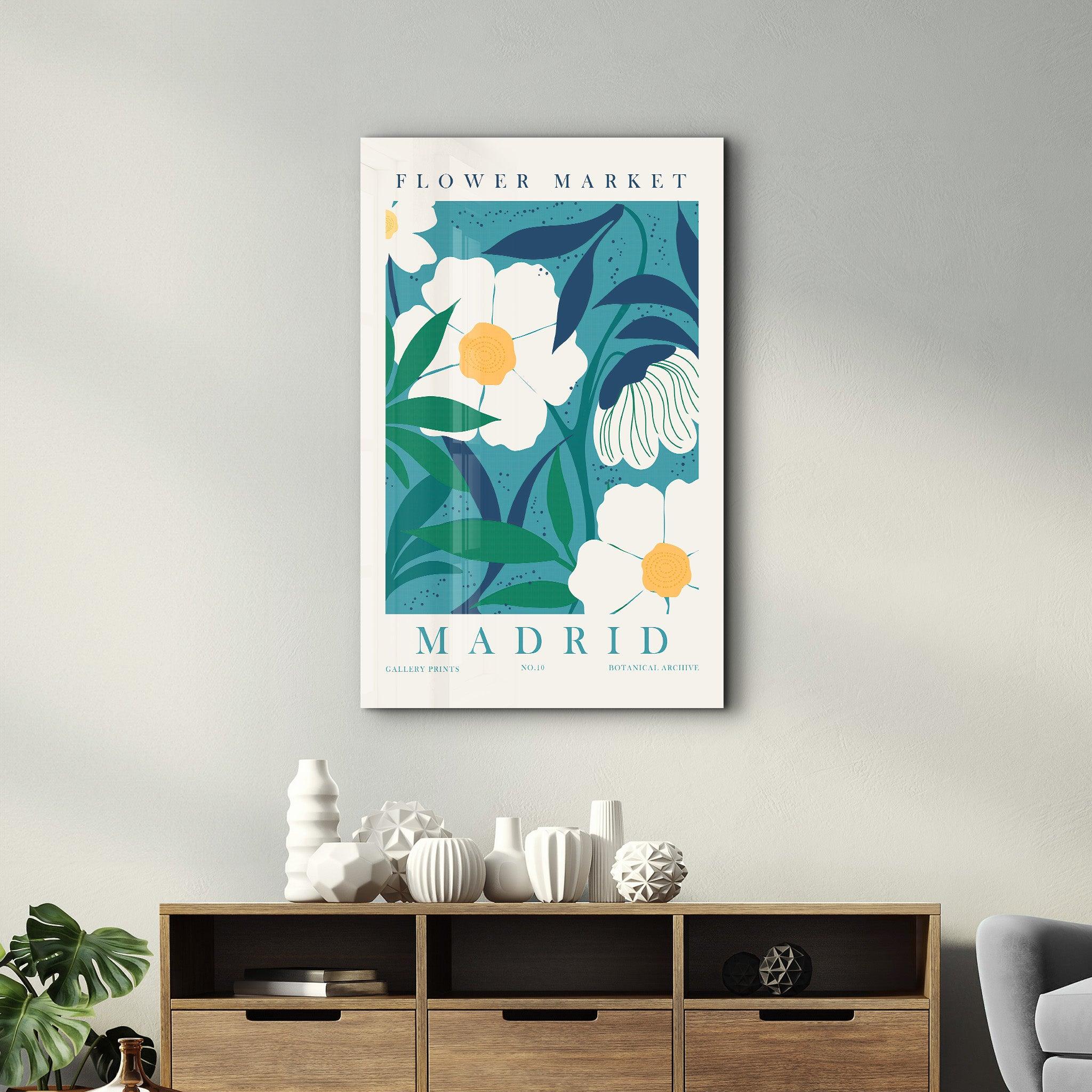 Flower Market No:10 Madrid | Gallery Print Collection Glass Wall Art - Artdesigna