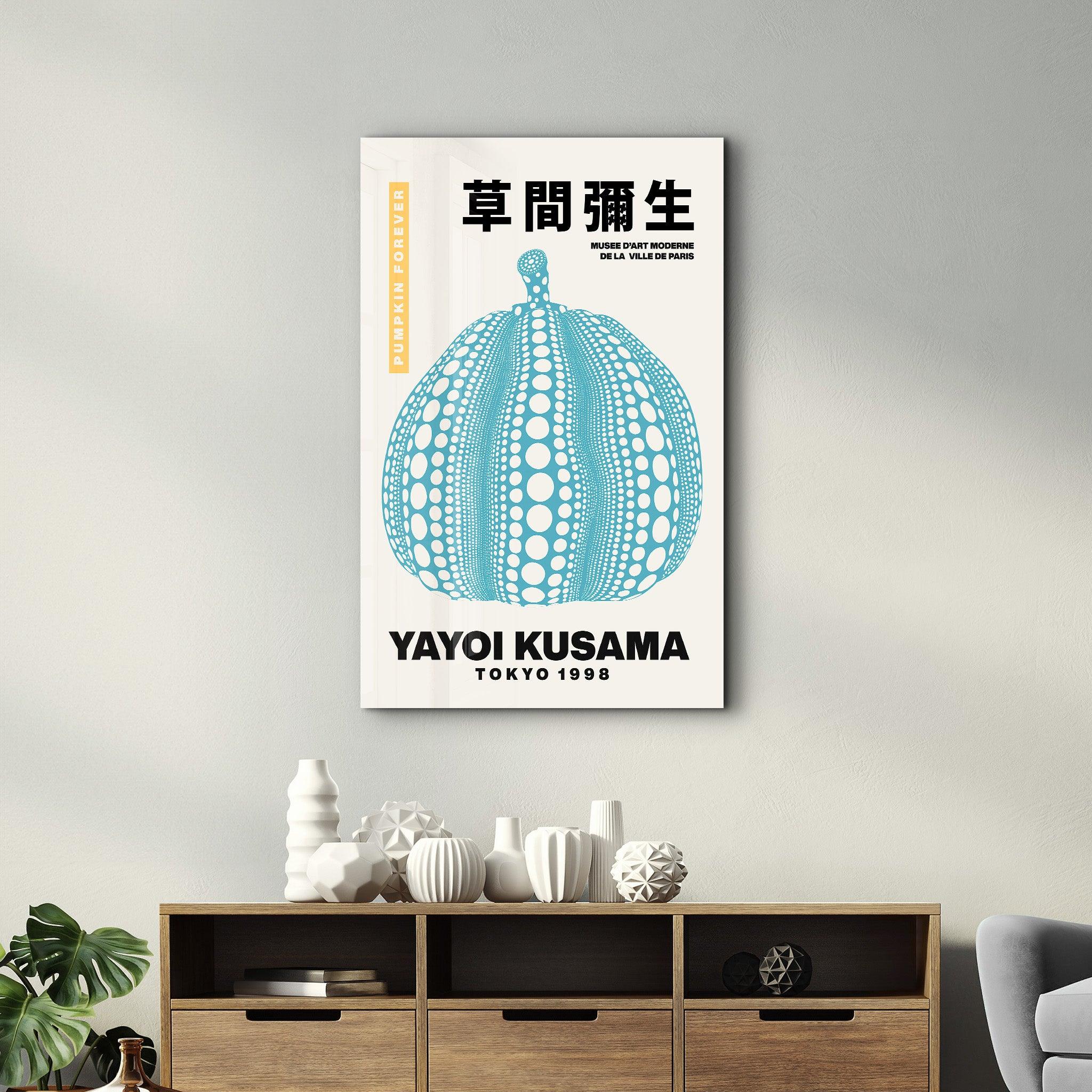 Yayoi Kusama Blue - Tokyo - 1998 | Gallery Print Collection Glass Wall Art - Artdesigna