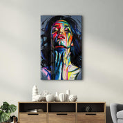 Close Your Eyes | Designer's Collection Glass Wall Art - Artdesigna