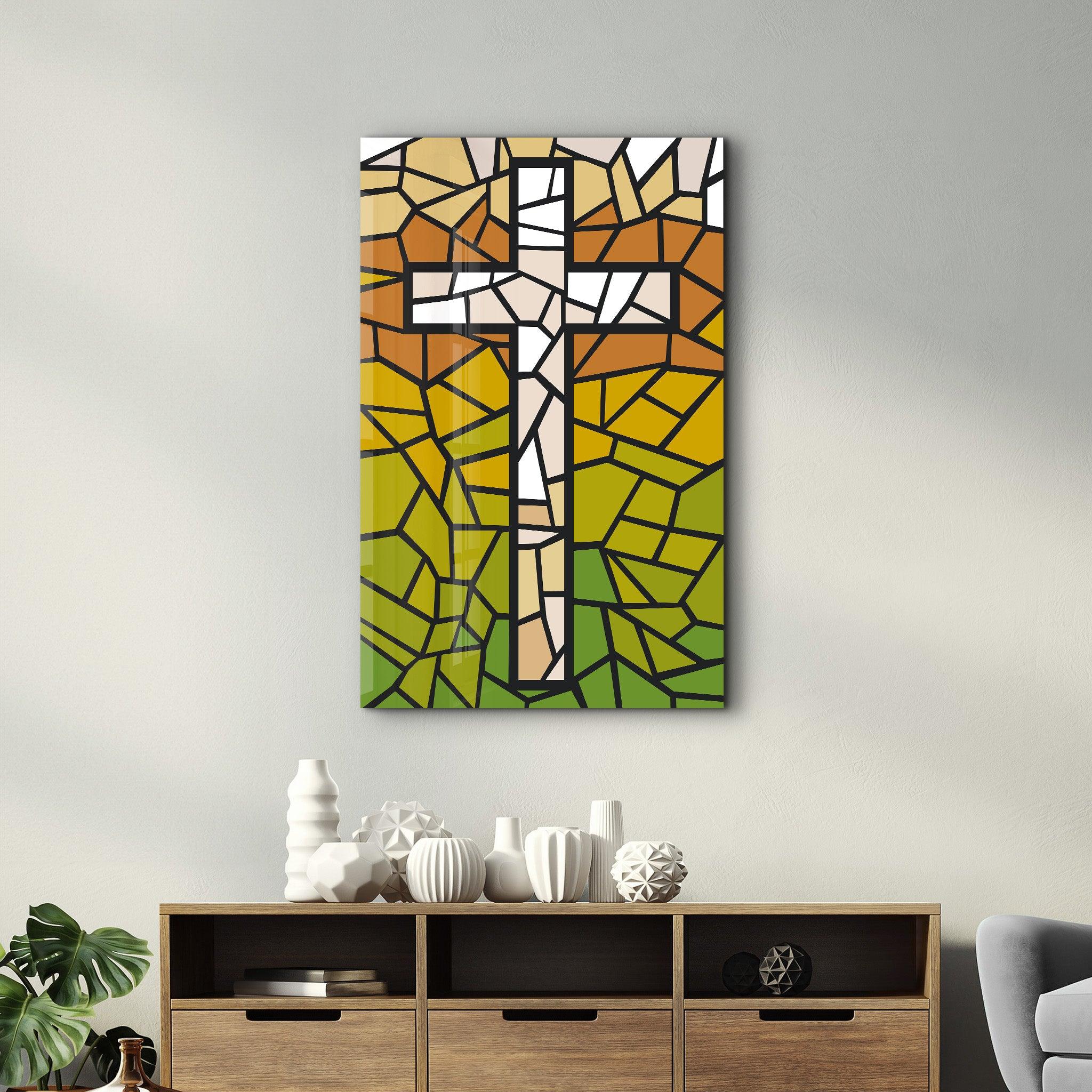 Cross | Designers Collection Glass Wall Art - Artdesigna