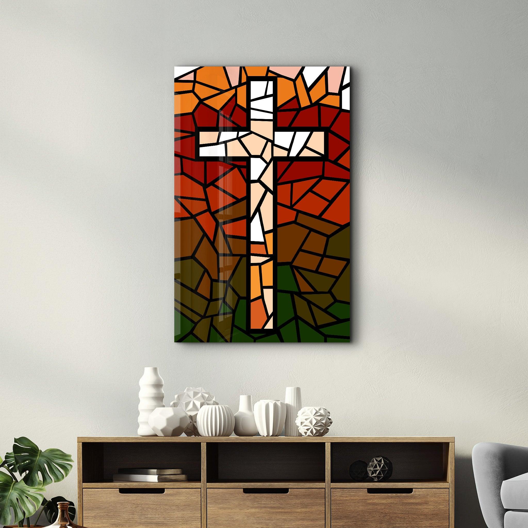 Cross | Designers Collection Glass Wall Art - Artdesigna