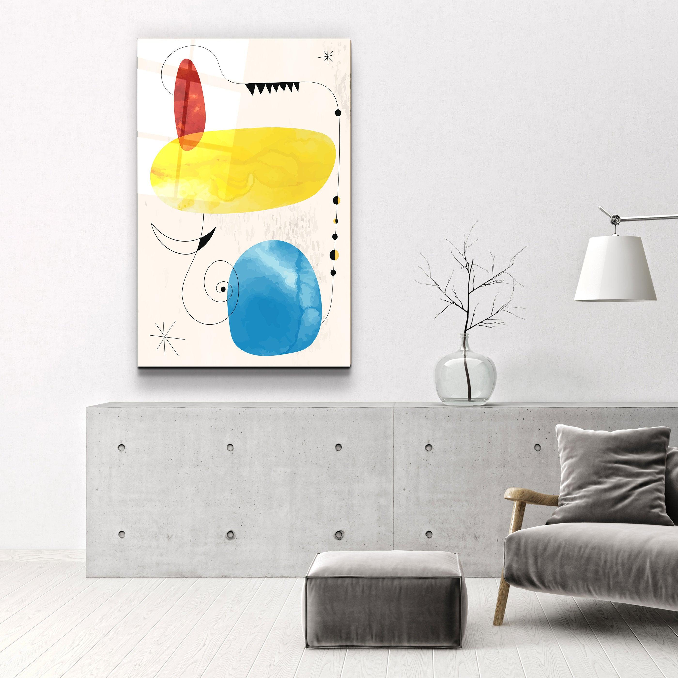 Colorful Modern Shapes 2 | Glass Wall Art - Artdesigna