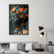 Orange Roses - Glass Wall Art - Artdesigna