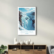 Gullfoss Iceland-Travel Posters | Glass Wall Art - Artdesigna