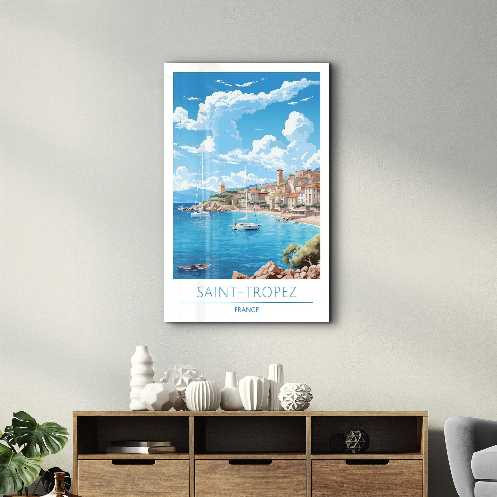 Saint-Tropez France-Travel Posters | Glass Wall Art - Artdesigna