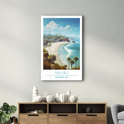 Malibu-California USA-Travel Posters | Glass Wall Art - Artdesigna