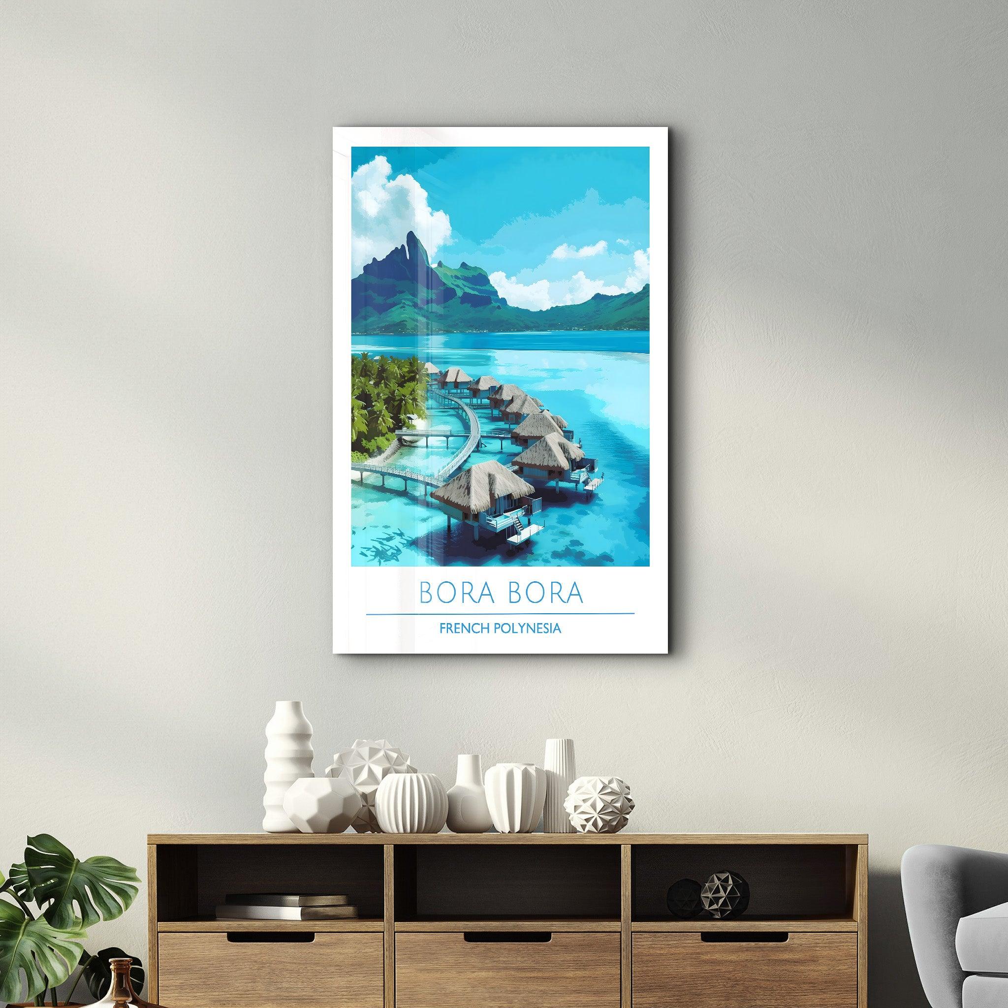 Bora Bora French Polynesia-Travel Posters | Glass Wall Art - Artdesigna