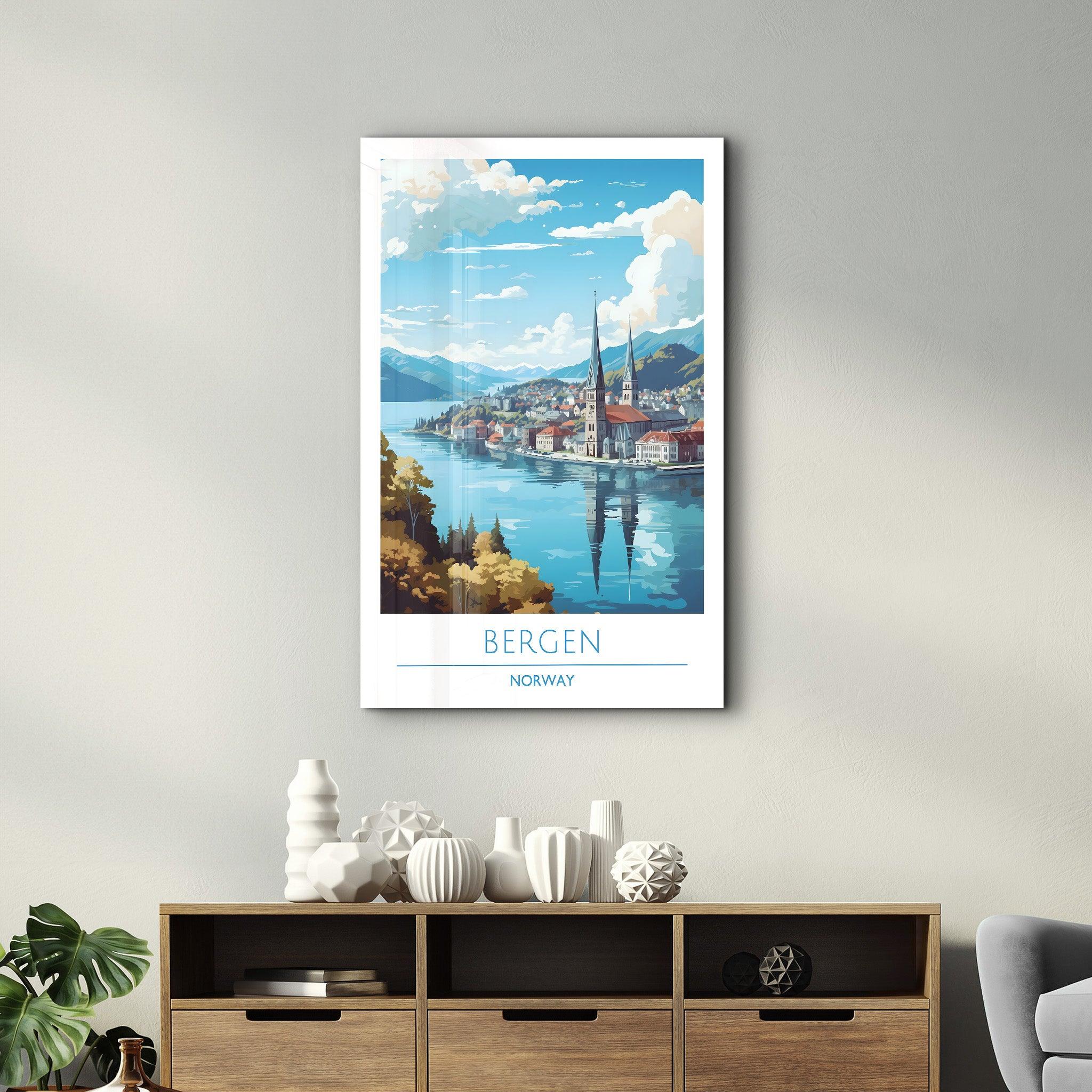 Bergen Norway 1-Travel Posters | Glass Wall Art - Artdesigna