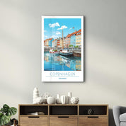 Copenhagen Denmark-Travel Posters | Glass Wall Art - Artdesigna