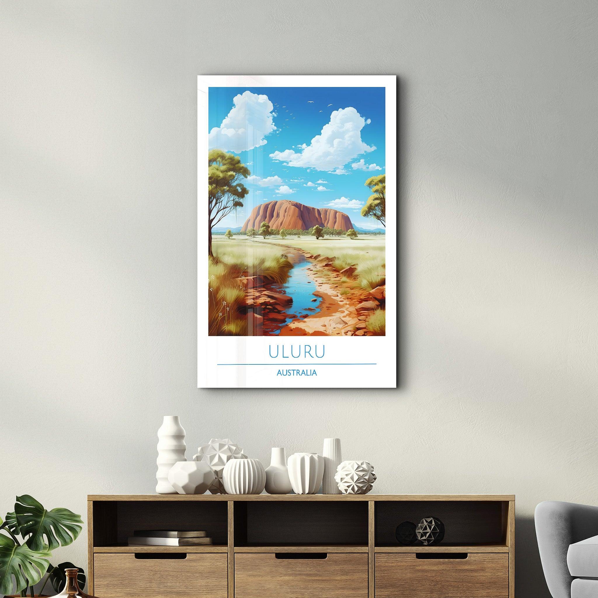 Uluru Australia-Travel Posters | Glass Wall Art - Artdesigna