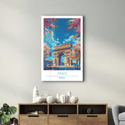 Paris France-Travel Posters | Glass Wall Art - Artdesigna