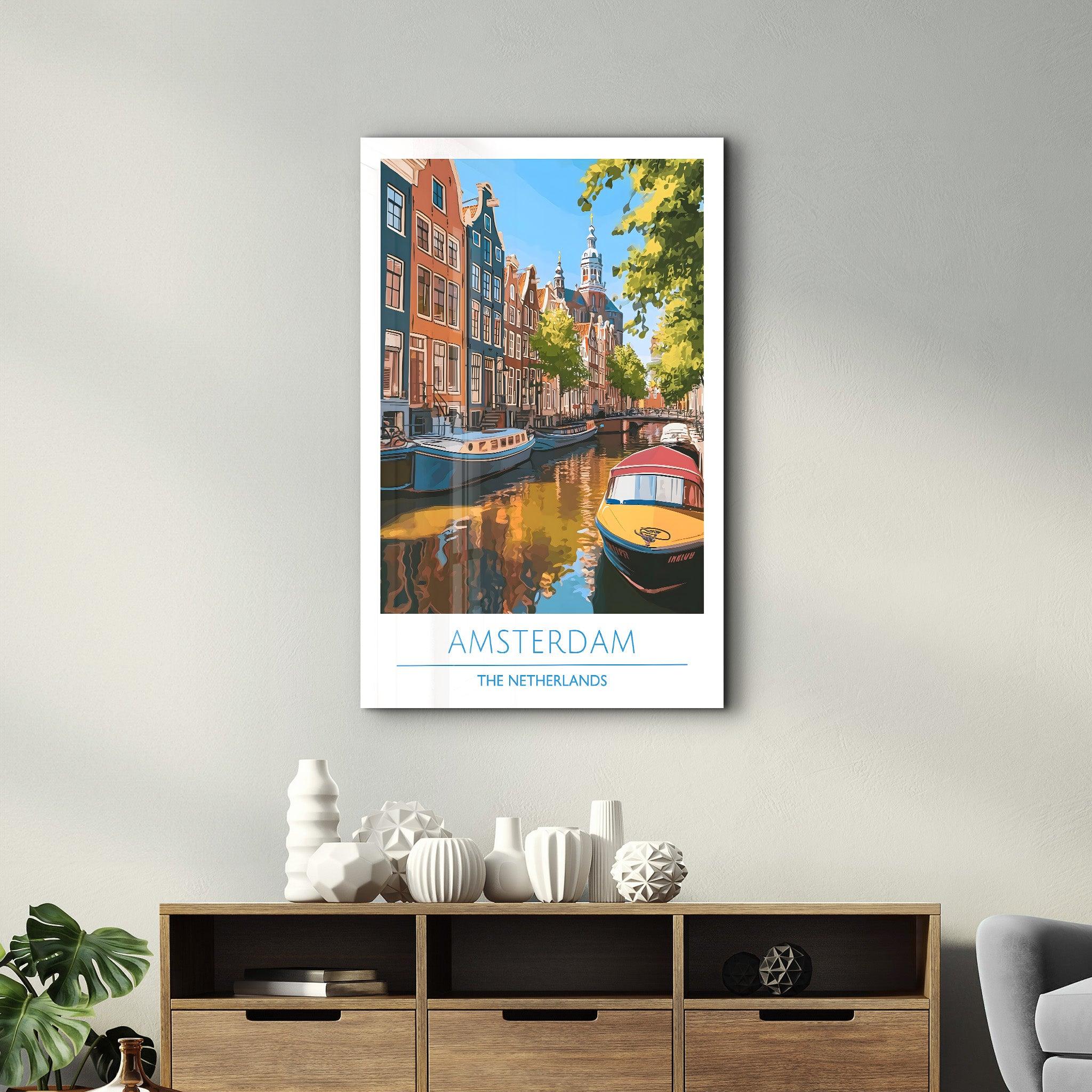 Amsterdam The Netherland 1-Travel Posters | Glass Wall Art - Artdesigna