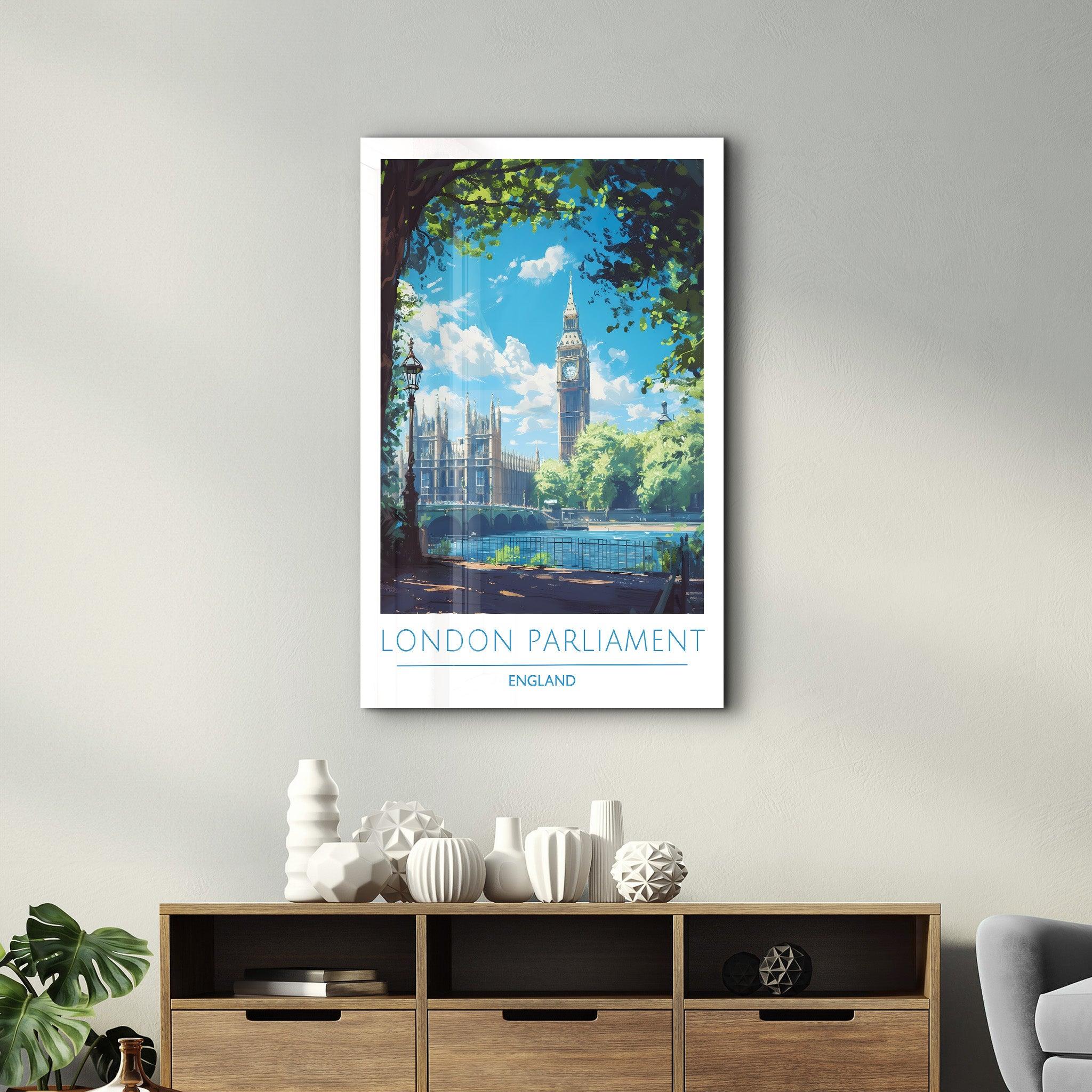 London Parliament England 1-Travel Posters | Glass Wall Art - Artdesigna