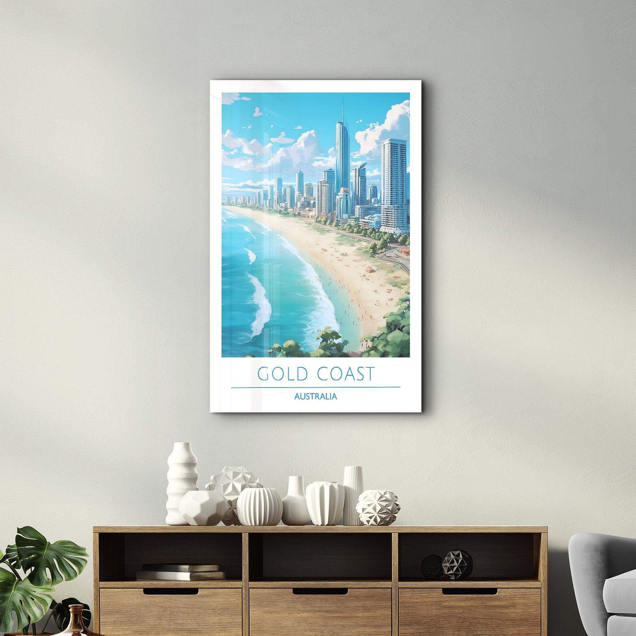 Gold Coast Australia-Travel Posters | Glass Wall Art - Artdesigna