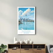 Auckland New Zealand-Travel Posters | Glass Wall Art - Artdesigna