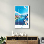 Bilbao Spain 2-Travel Posters | Glass Wall Art - Artdesigna