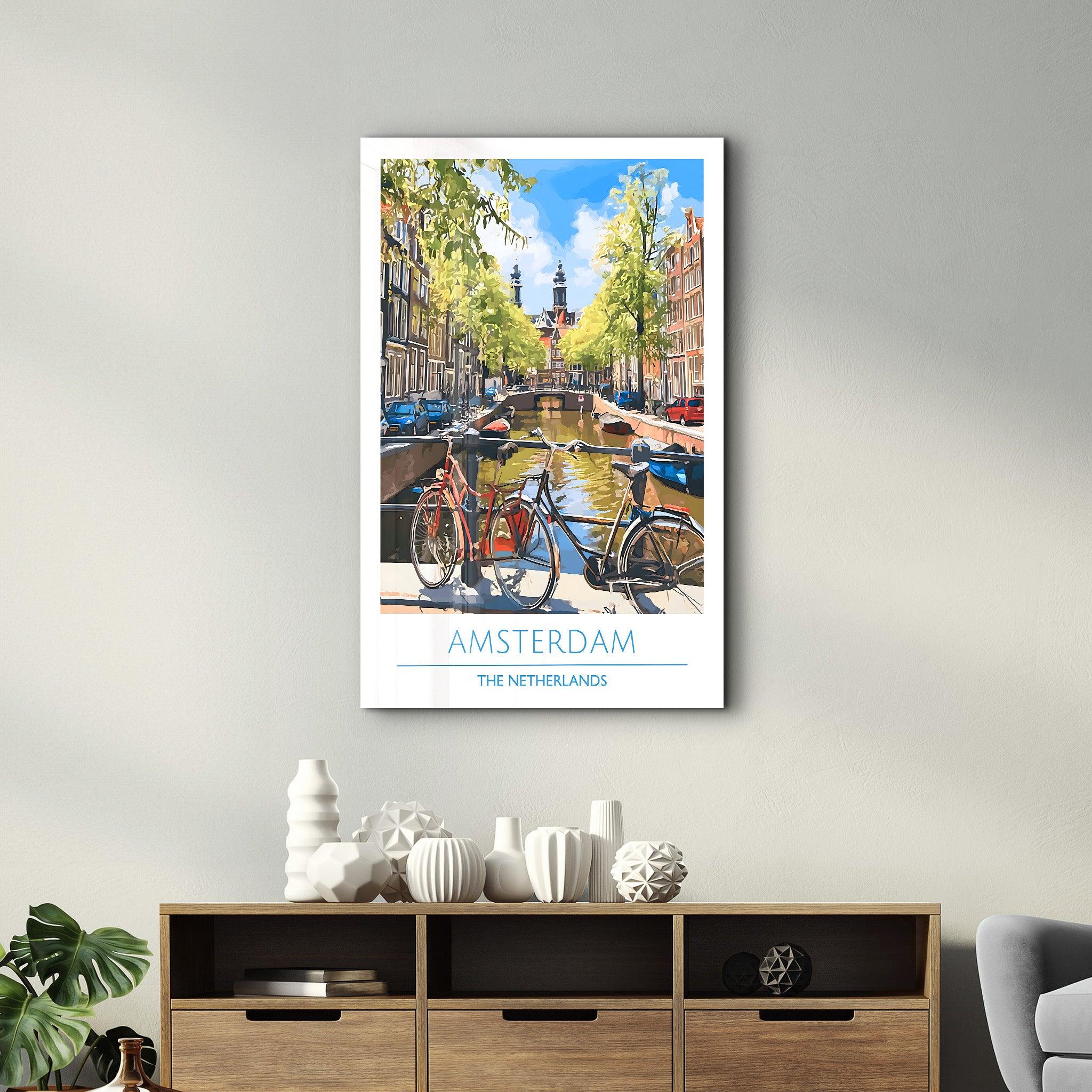 Amsterdam The Netherland 2-Travel Posters | Glass Wall Art - Artdesigna