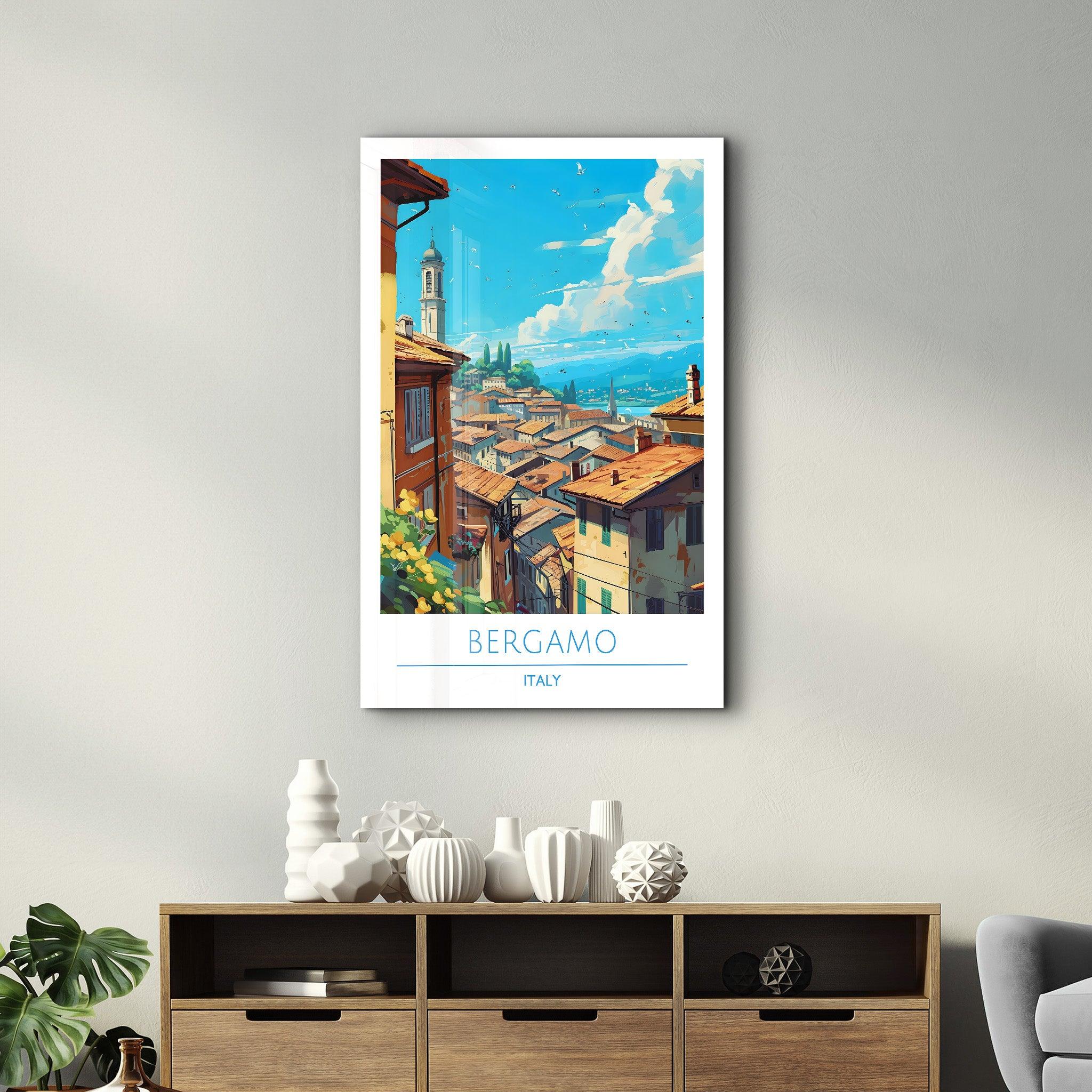 Bergamo Italy-Travel Posters | Glass Wall Art - Artdesigna