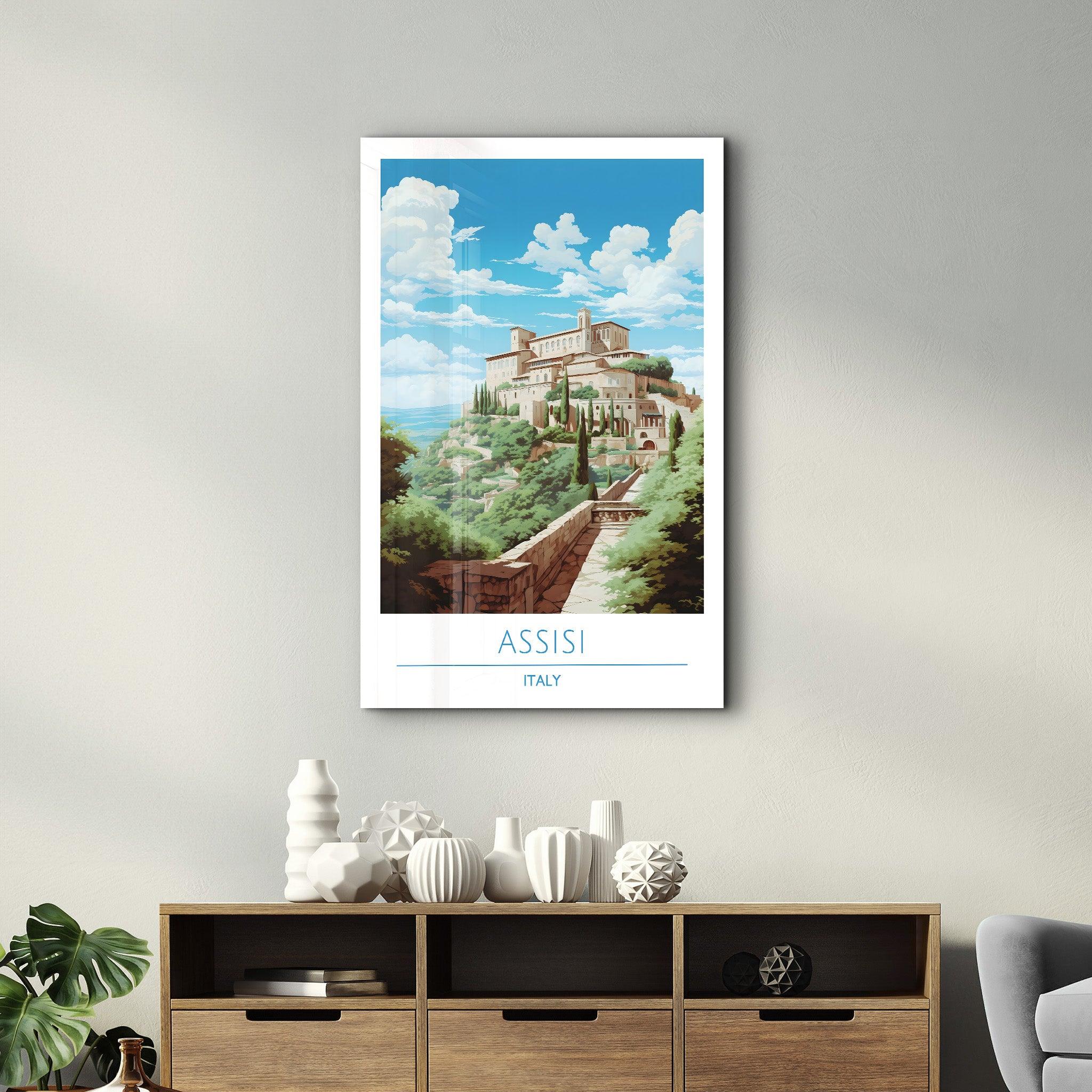 Assisi Italy-Travel Posters | Glass Wall Art - Artdesigna