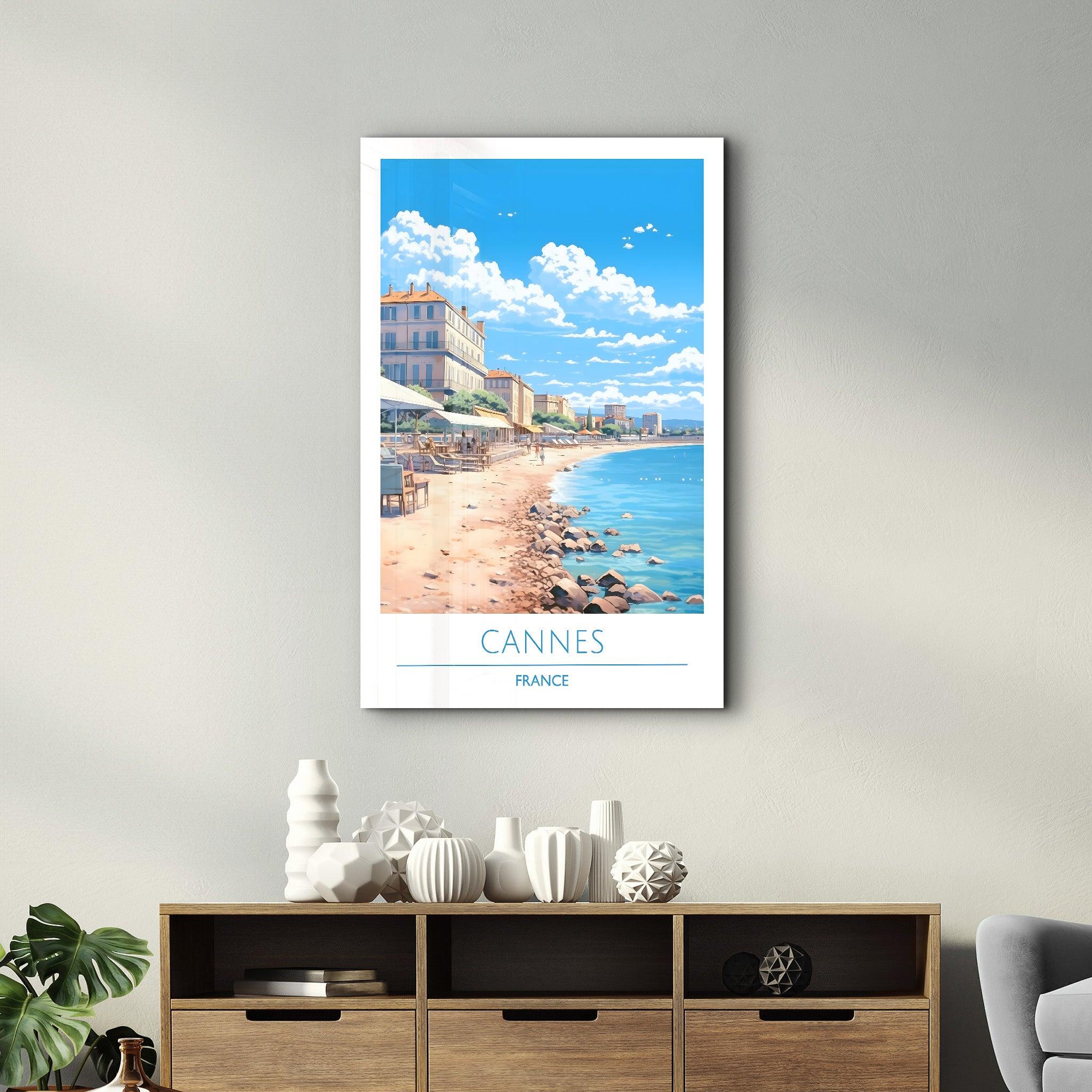 Cannes France 2-Travel Posters | Glass Wall Art - Artdesigna