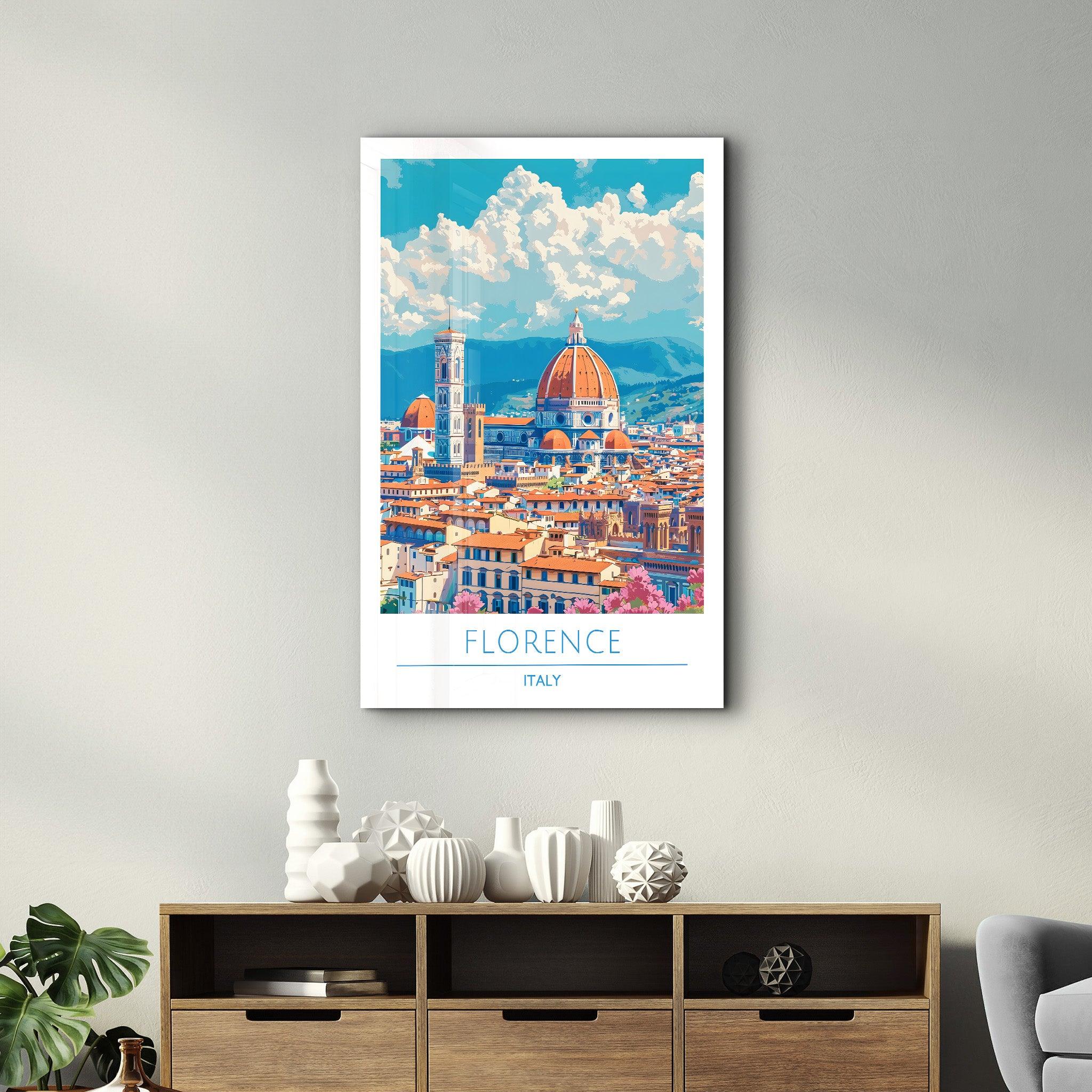 Florence Italy-Travel Posters | Glass Wall Art - Artdesigna