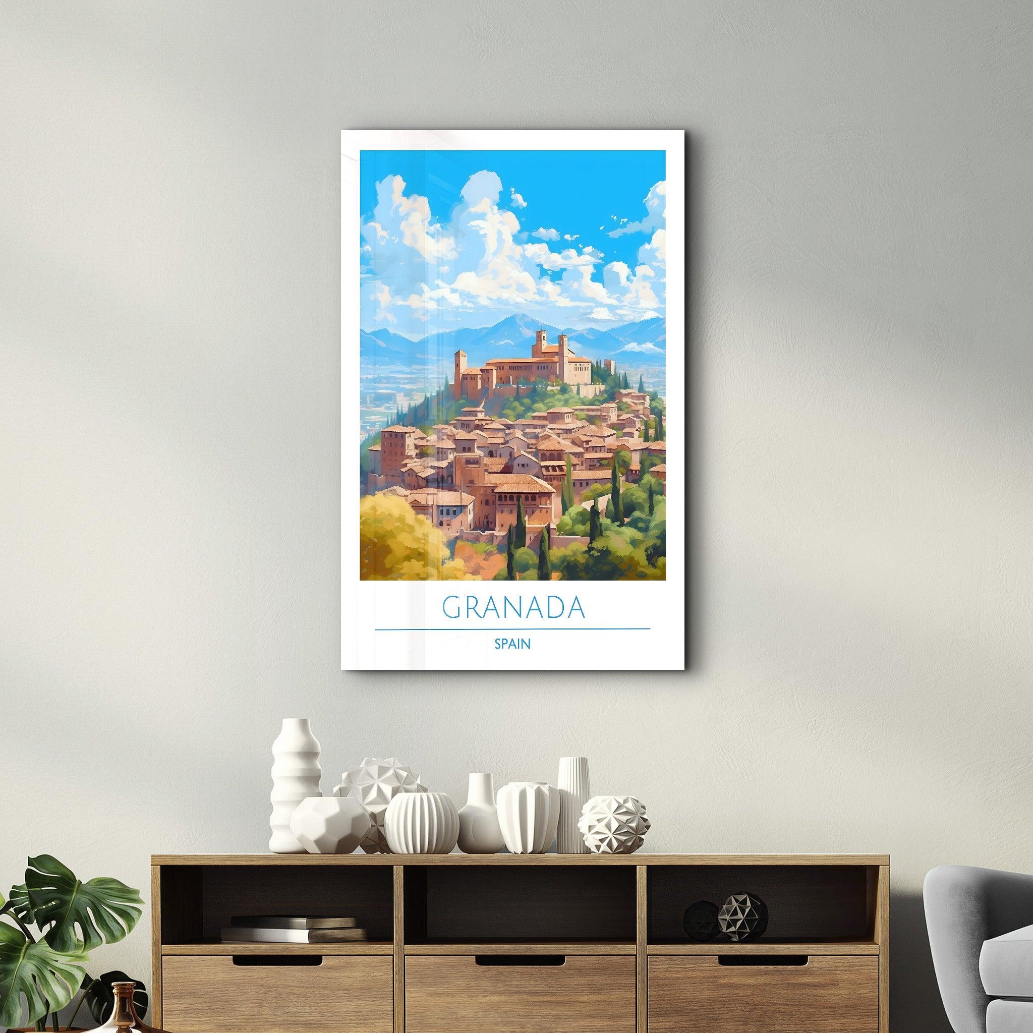 Granada Spain-Travel Posters | Glass Wall Art - Artdesigna