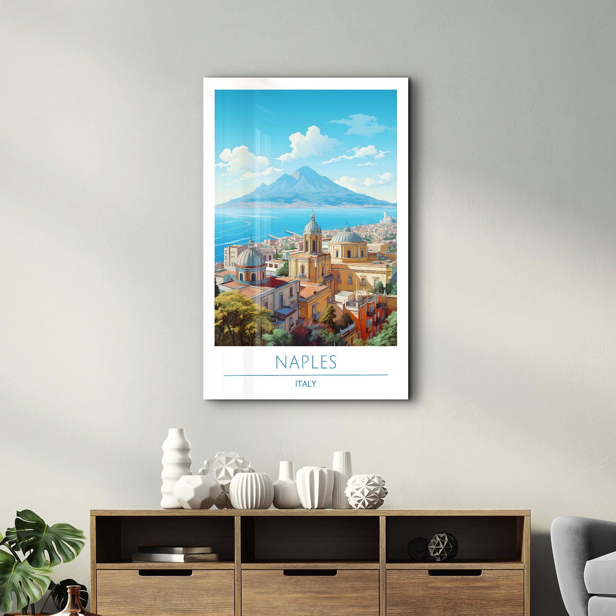 Naples Italy 2-Travel Posters | Glass Wall Art - Artdesigna