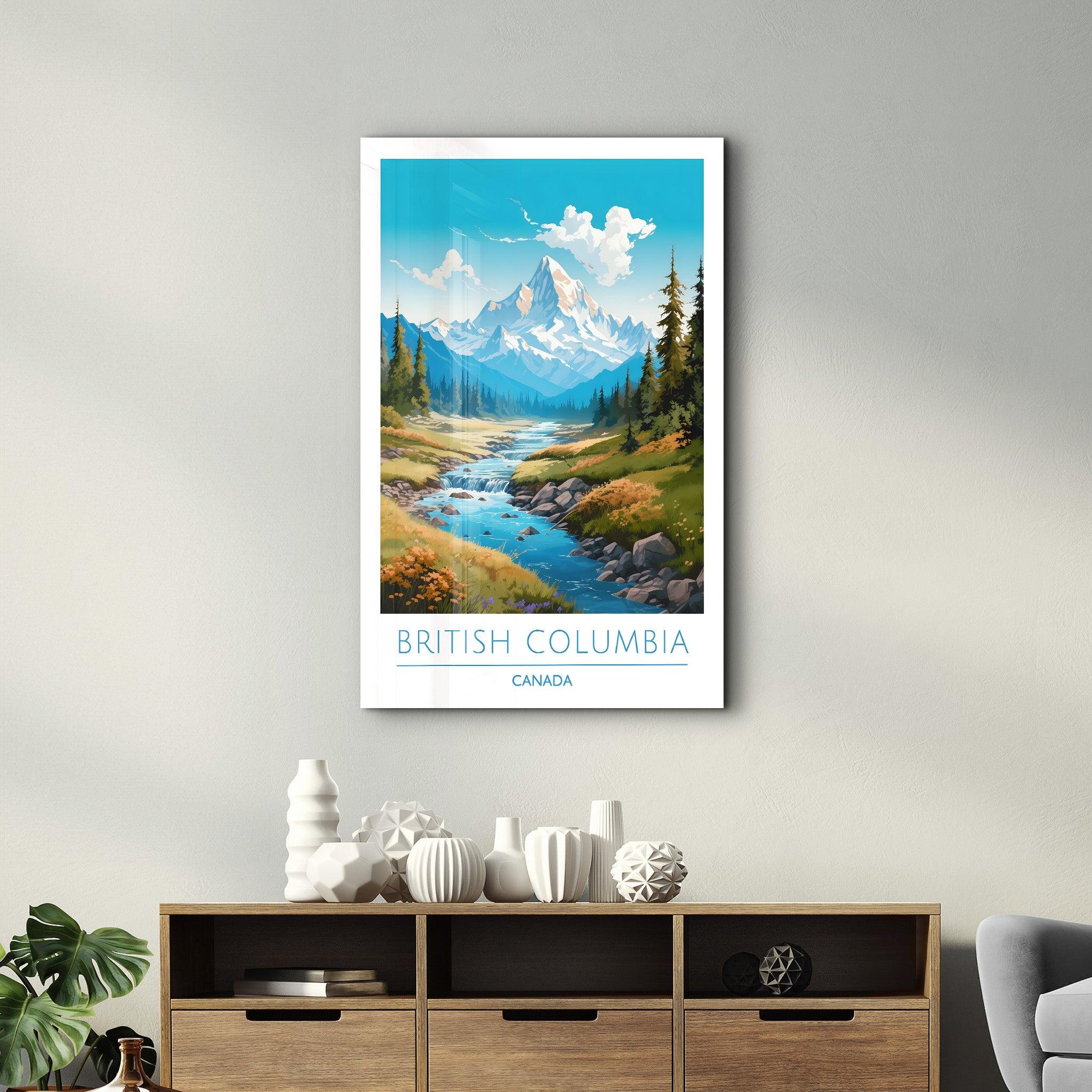 British Columbia Canada-Travel Posters | Glass Wall Art - Artdesigna