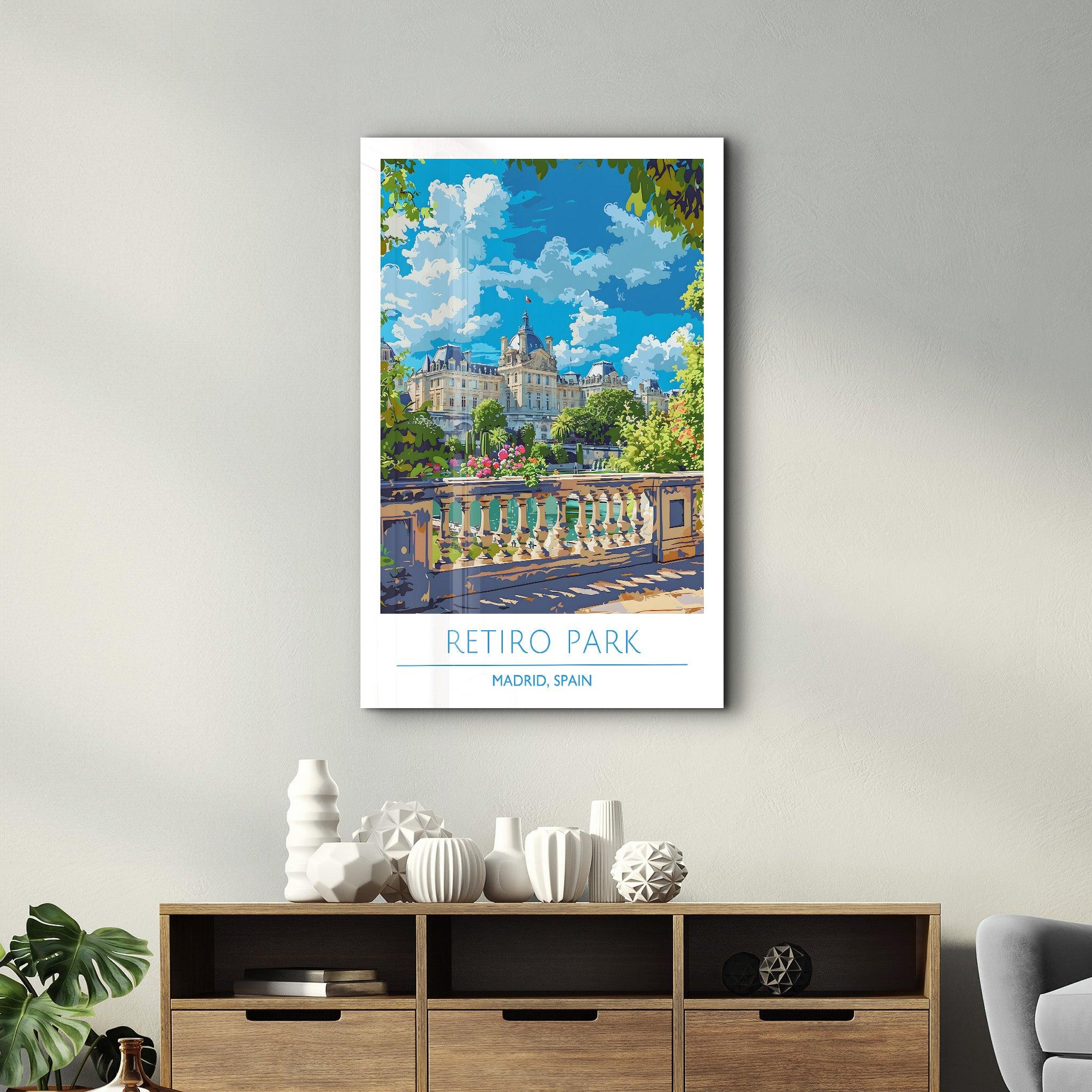 Retiro Park 2-Madrid Spain-Travel Posters | Glass Wall Art - Artdesigna