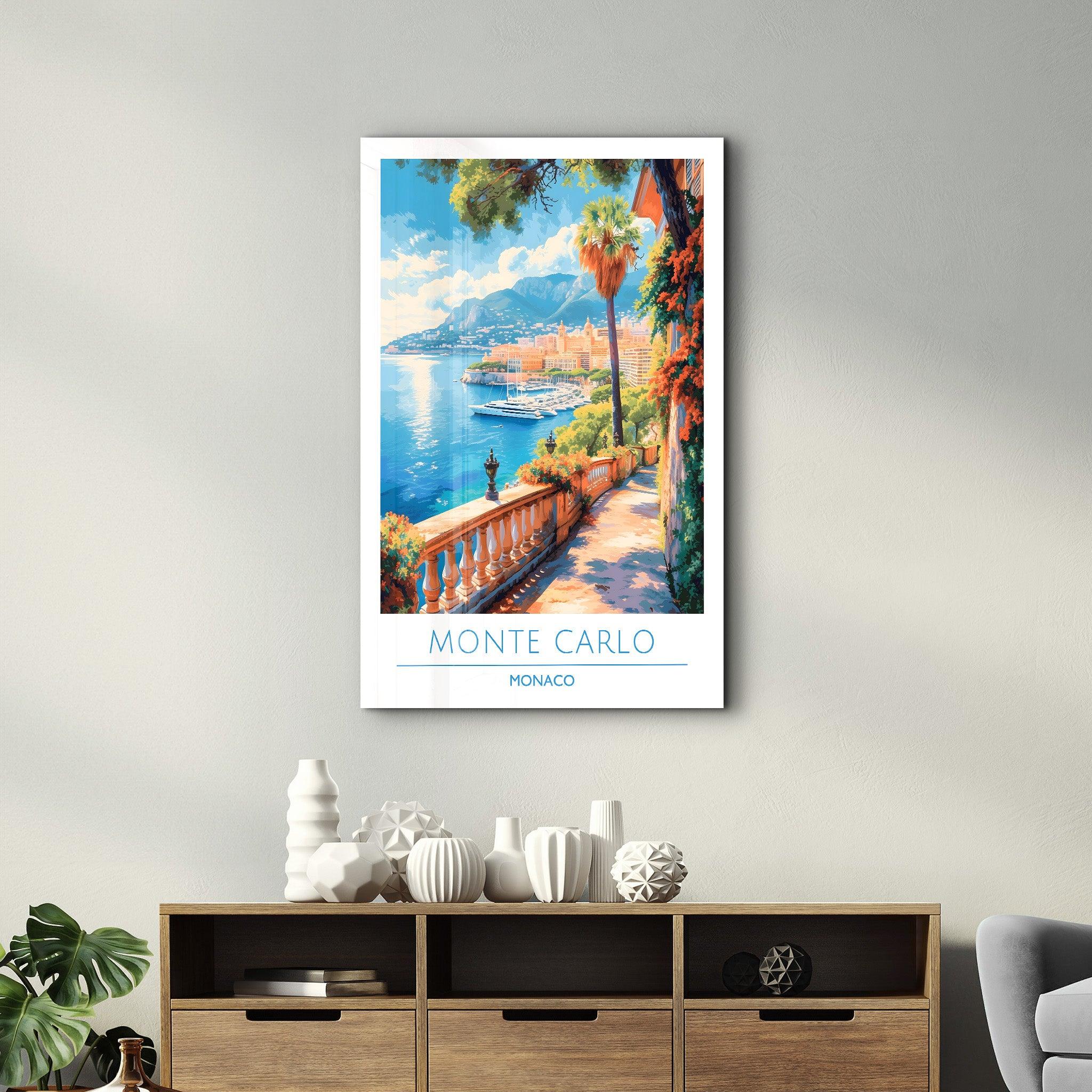 Monte Carlo Monaco-Travel Posters | Glass Wall Art - Artdesigna