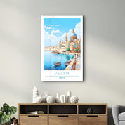 Valetta Malta-Travel Posters | Glass Wall Art - Artdesigna